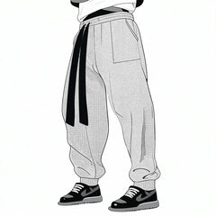 Men's Casual Pants Solid Waffle Male Hip Hop Streetwear Track Pants Joggers Trousers Fashion Harajuku Men Pants