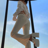 Low Waist, Pure Lace Strap And Buttock Bell Bottoms