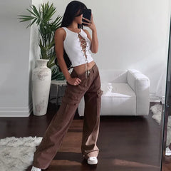 Women Streetwear Fashion Oversize Trouser Cargo Harajuku Sweatpants Iamhotty