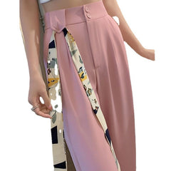 High Waist Narrow Version Ice Silk Wide-leg Pants Drape