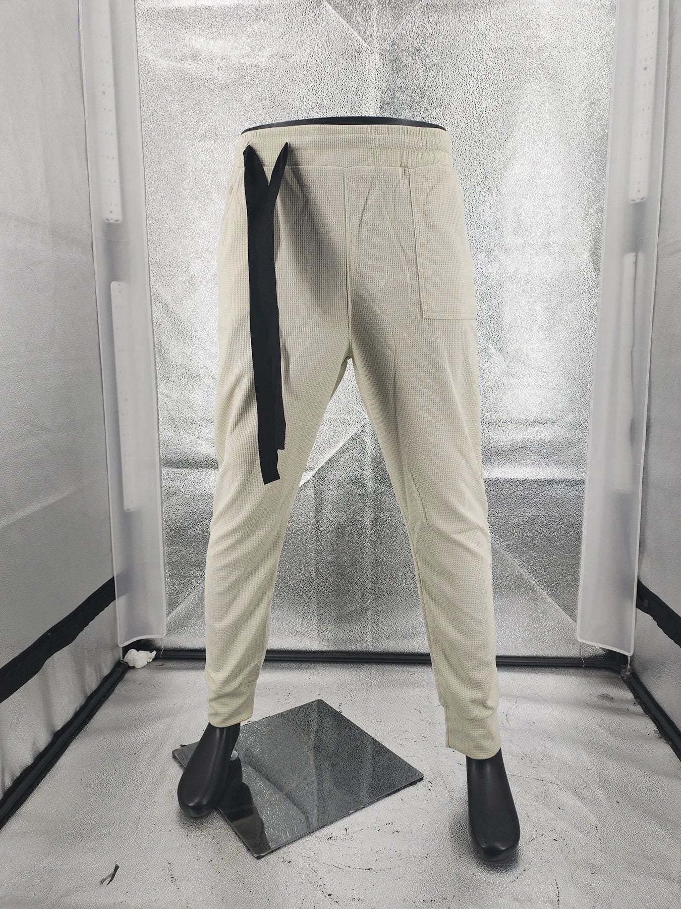 Men's Casual Pants Solid Waffle Male Hip Hop Streetwear Track Pants Joggers Trousers Fashion Harajuku Men Pants