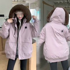 Big Fur Collar Thickened Parka Cotton-padded Coat