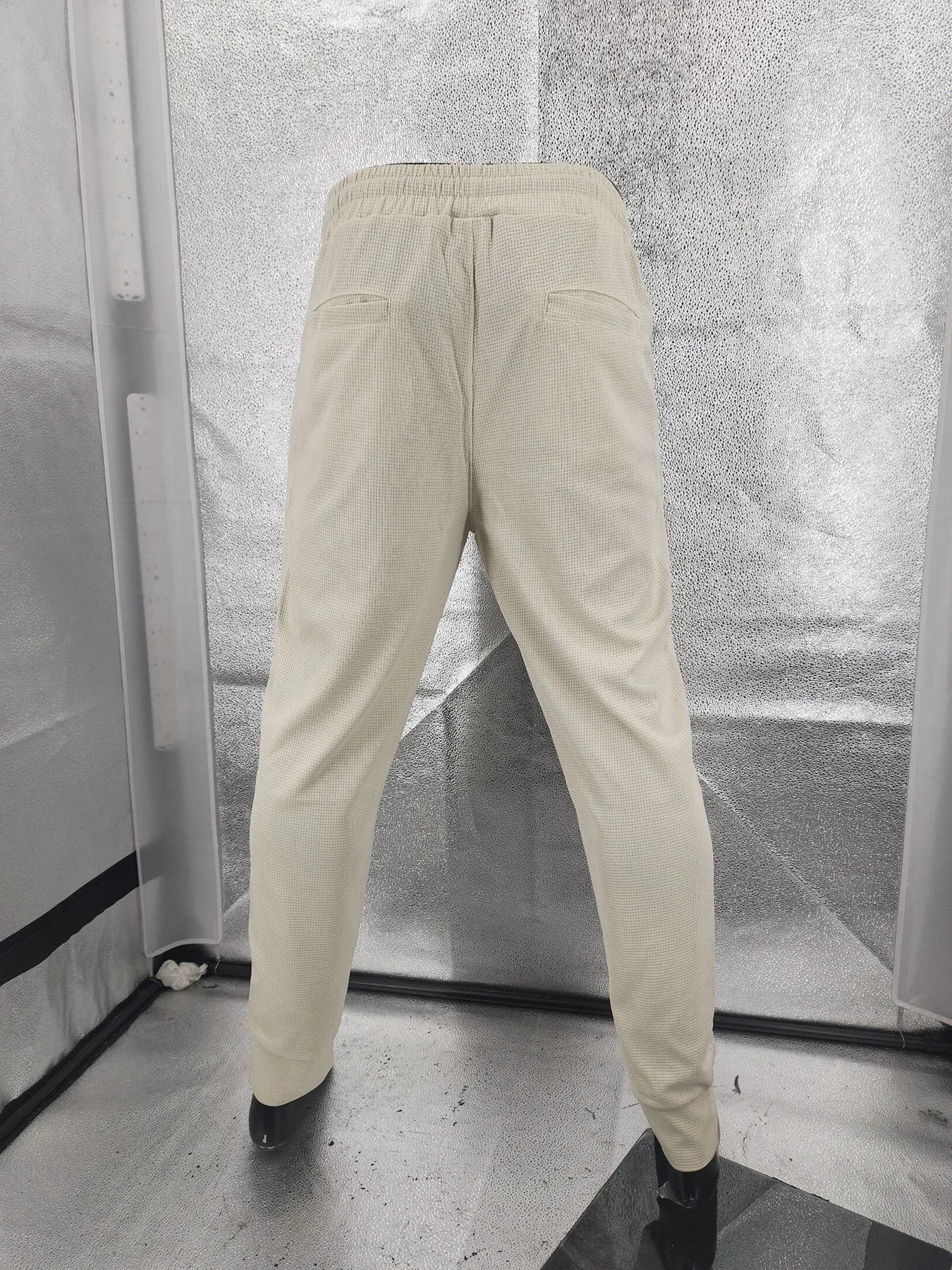 Men's Casual Pants Solid Waffle Male Hip Hop Streetwear Track Pants Joggers Trousers Fashion Harajuku Men Pants