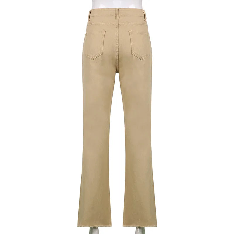 Spice Girl Style High Waist Slim Jeans Bell Bottoms